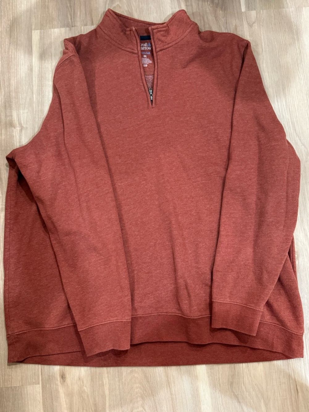 croft & barrow Men's Zip-Neck Sweater in Rust